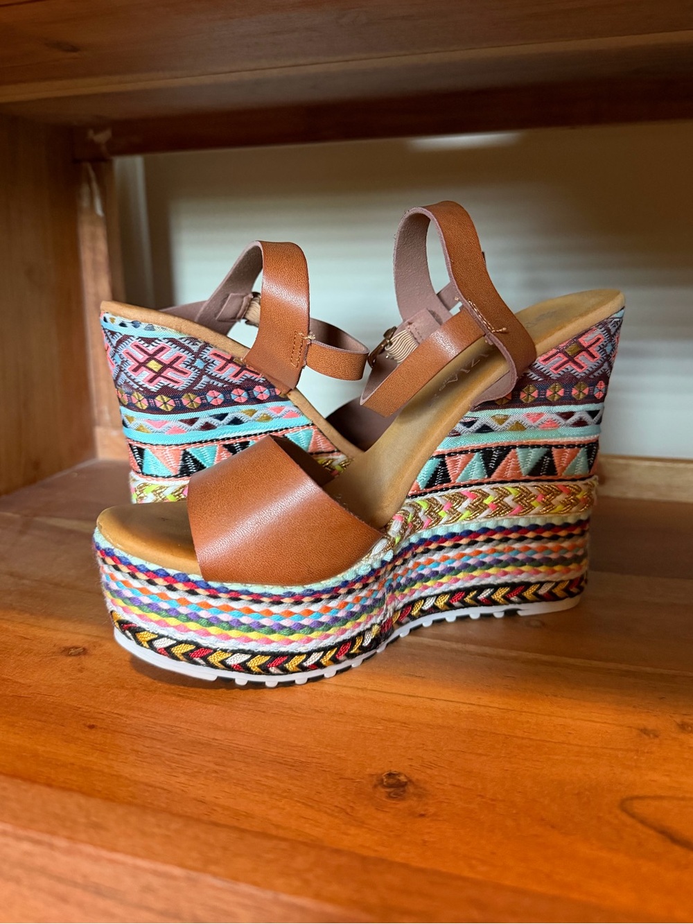 Colorful Espadrille Wedge Sandals